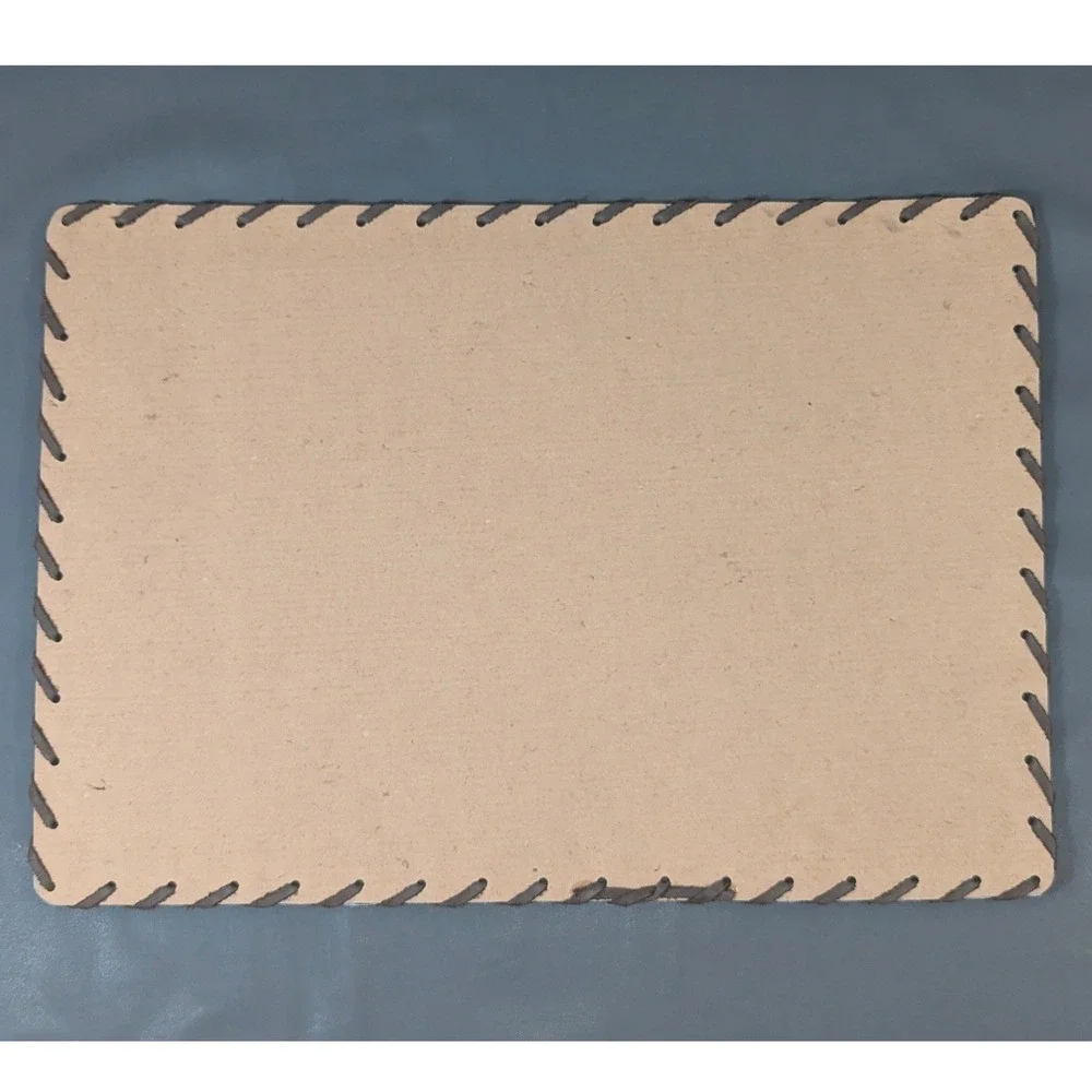Western Cowhide Placemat Longhorn Inlay Whipstitch Dark Brown 16.5x11.5